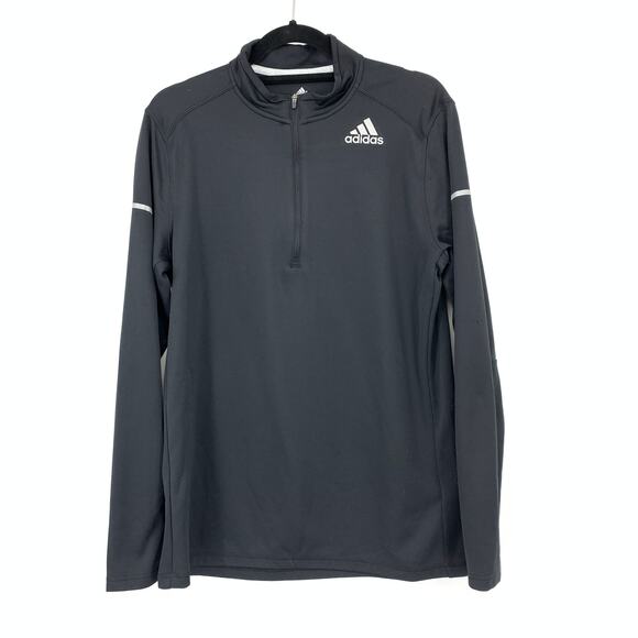 adidas Other - Adidas Pullover Long Sleeve Shirt Mens Size Large 1/4 Zip Black Mock Neck *FLAWS